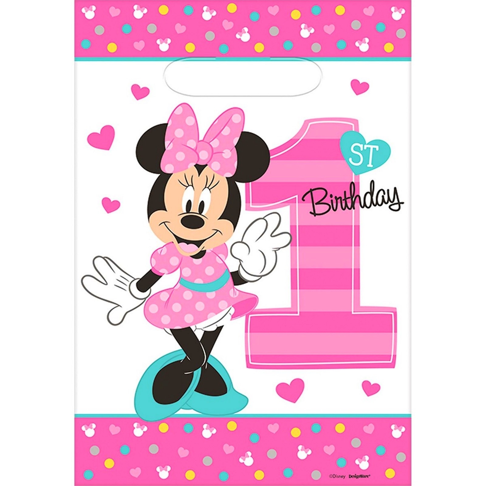 Minnie Mouse Fun To Be One Lolly/Treat Bags (Pack of 8)