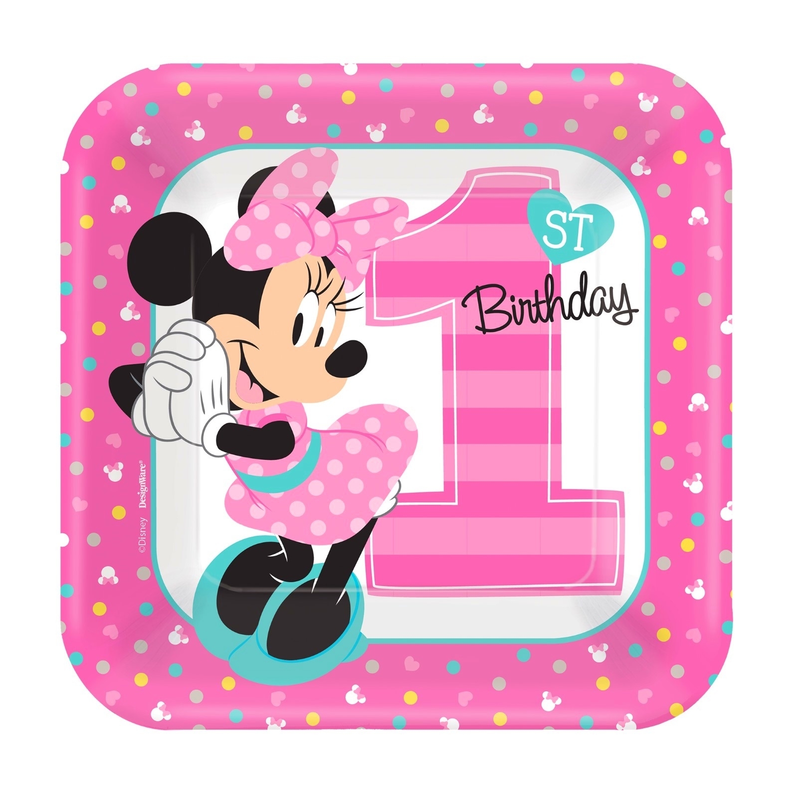 Minnie Mouse Fun To Be One Small Paper Plates (Pack of 8)