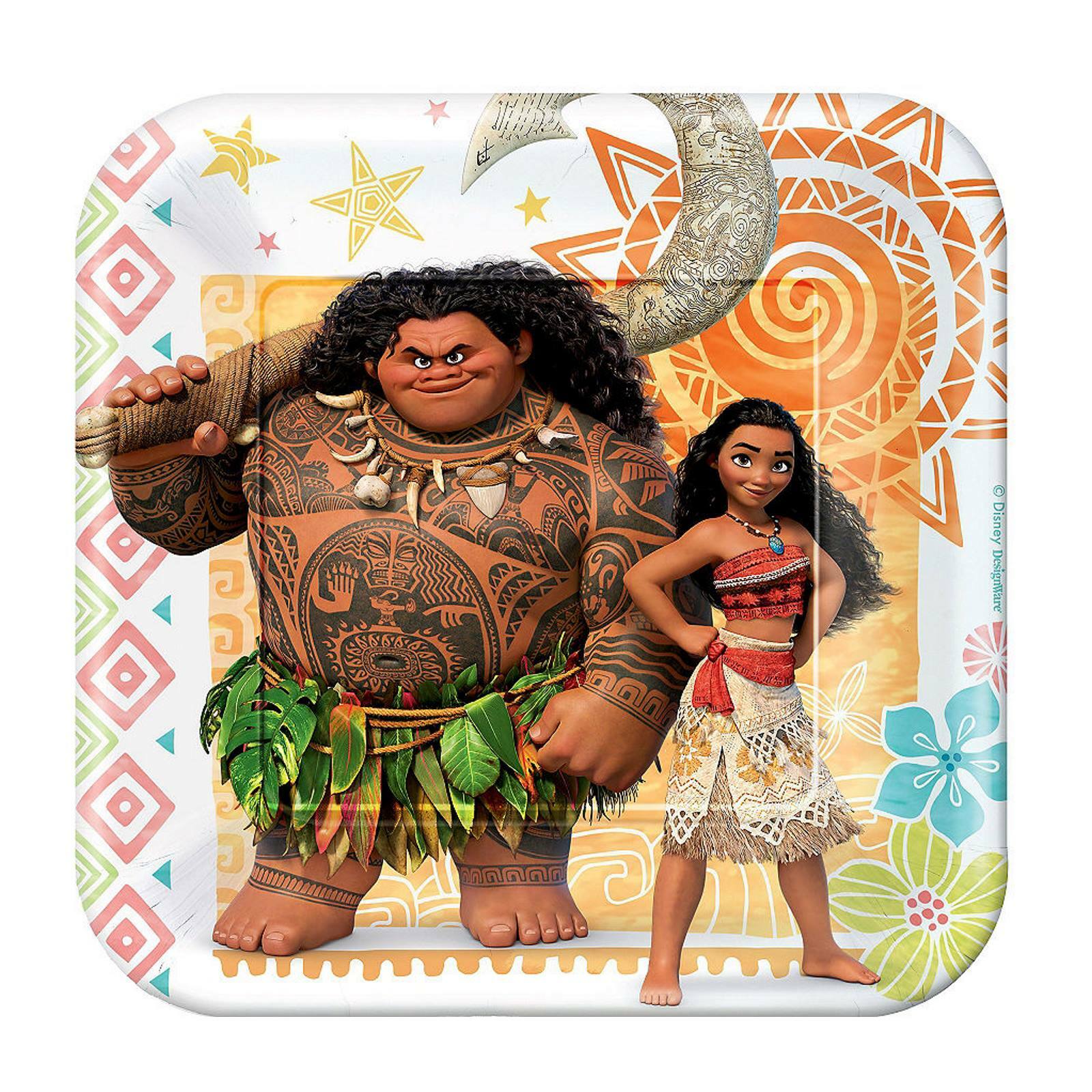 Moana Small Square Paper Plates (Pack of 8)
