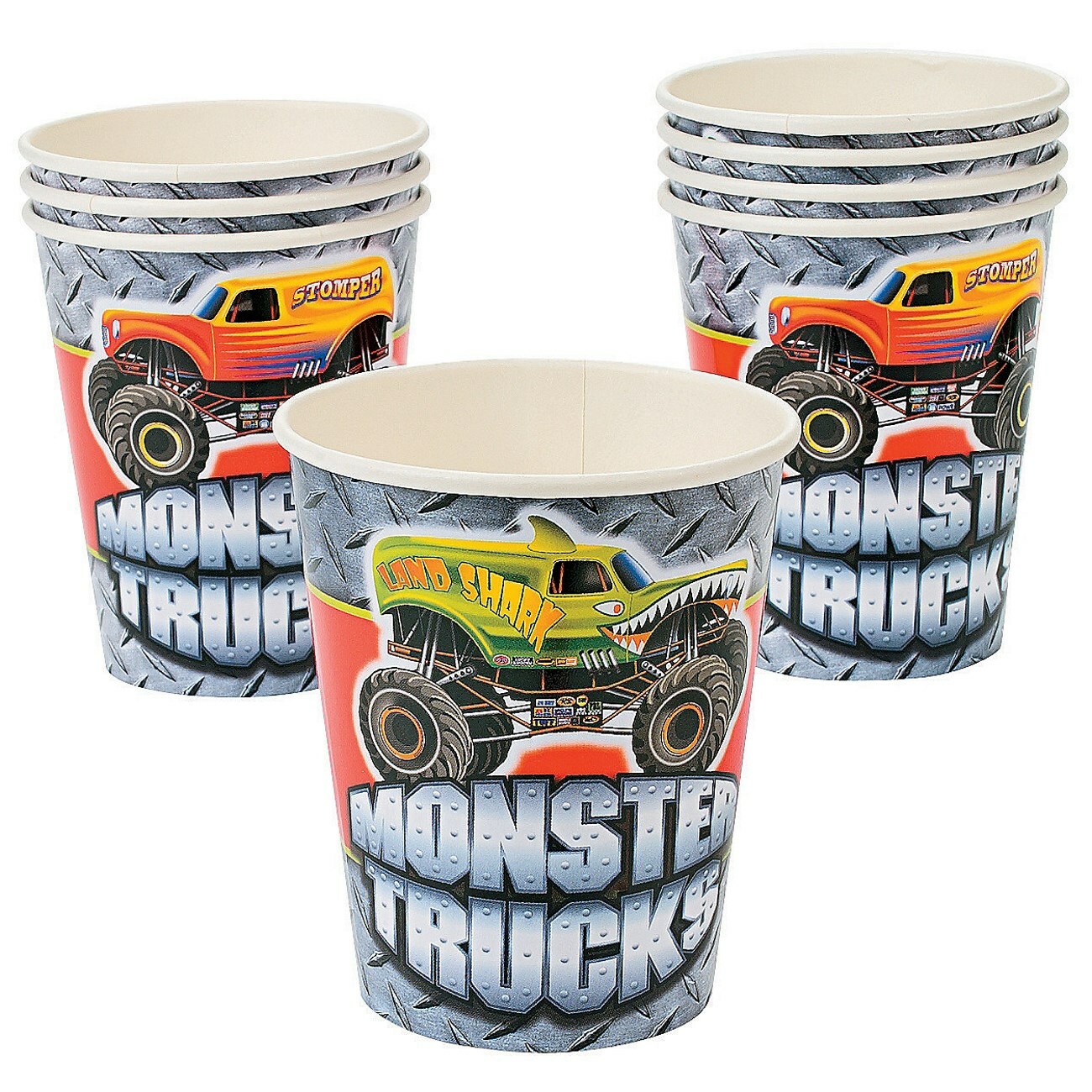 Monster Trucks Paper Cups (Pack of 8)