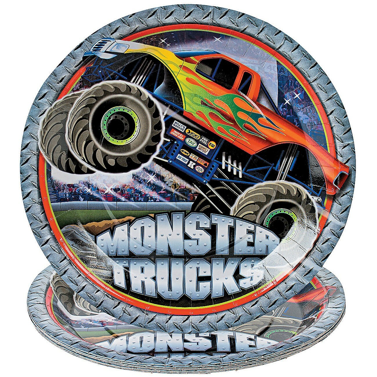 Monster Trucks Large Paper Plates (Pack of 8)