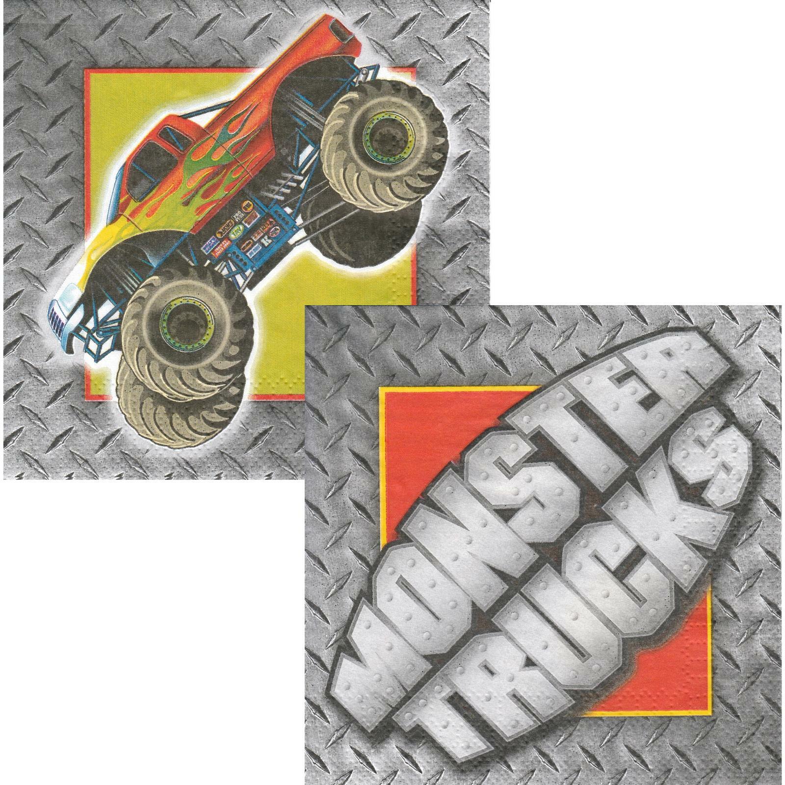Monster Truck Small Napkins / Serviettes (Pack of 16)