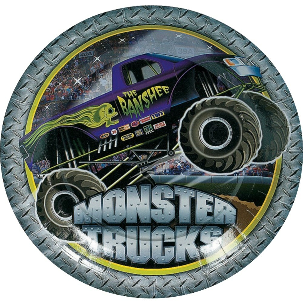 Monster Trucks Small Paper Plates (Pack of 8)