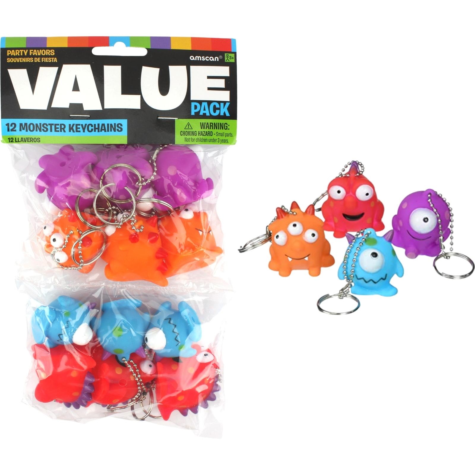 Monster Keyrings (Value Pack of 12)