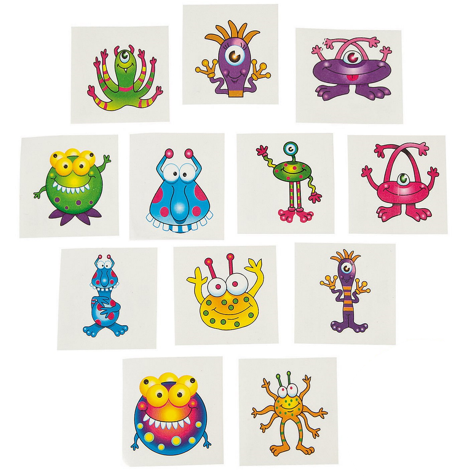 Monster Tattoos (Pack of 72)