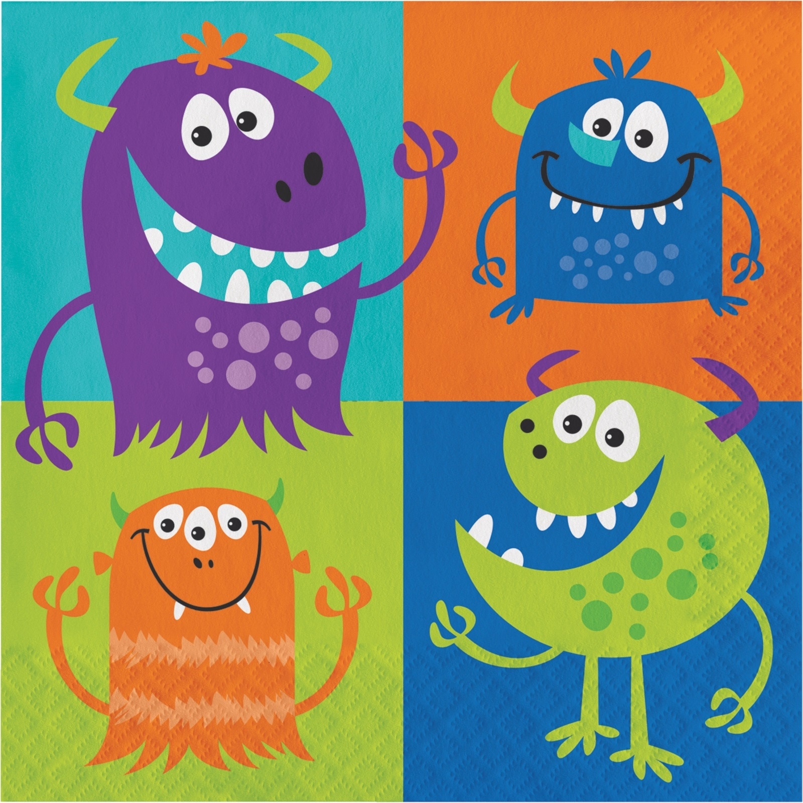 Fun Monsters Large Napkins / Serviettes (Pack of 16)