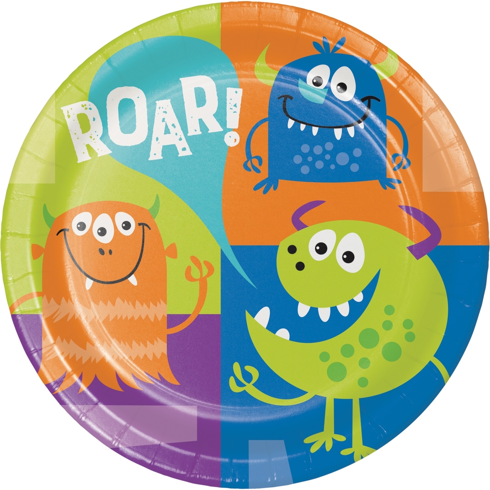 Fun Monsters Large Paper Plates (Pack of 8)