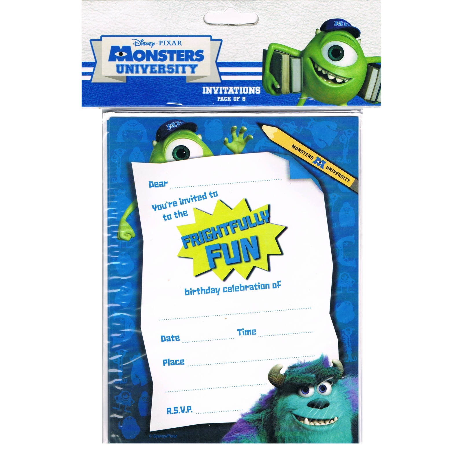 Monsters University Party Invitations (Pack of 8)