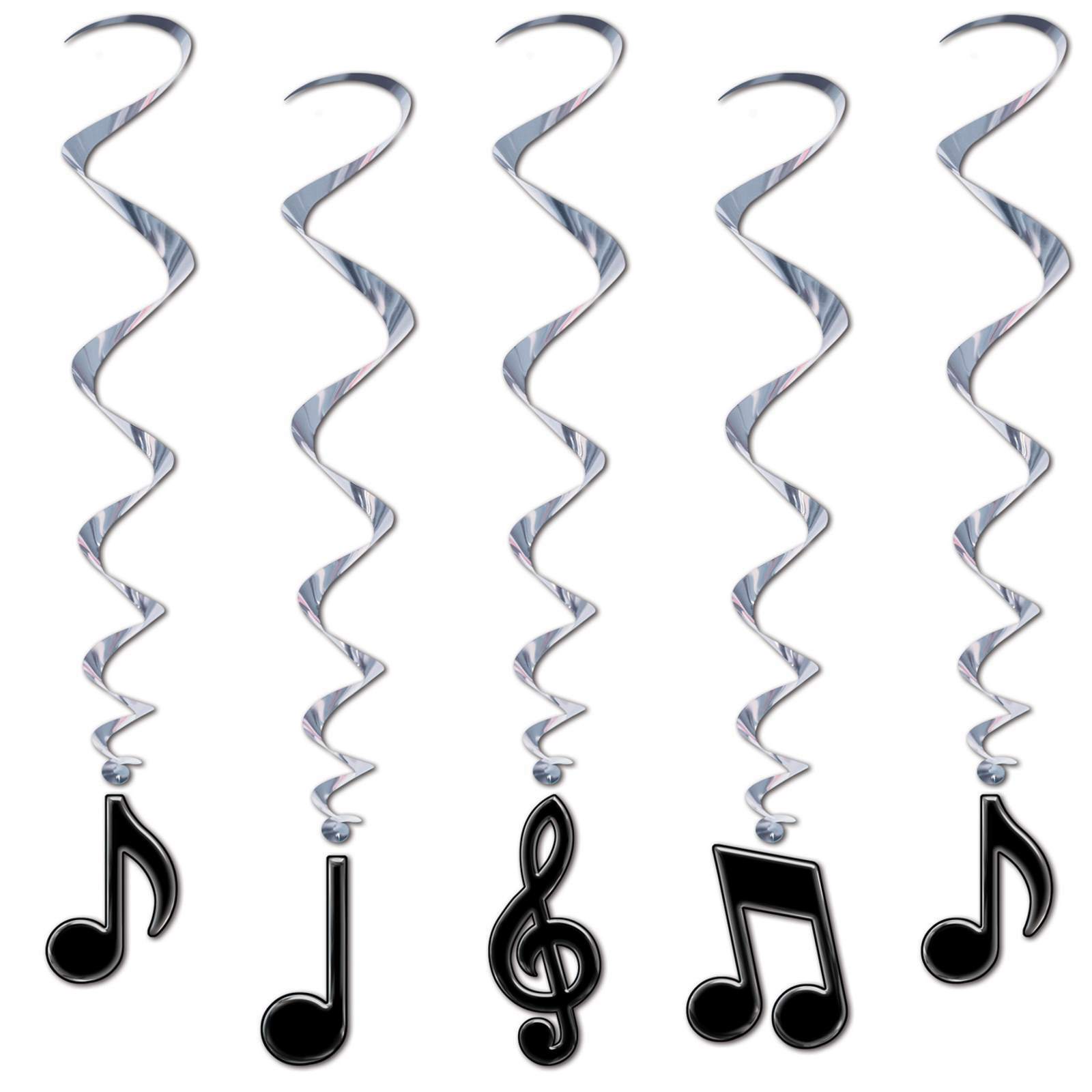 Musical Notes Swirl Decorations (Pack of 5)