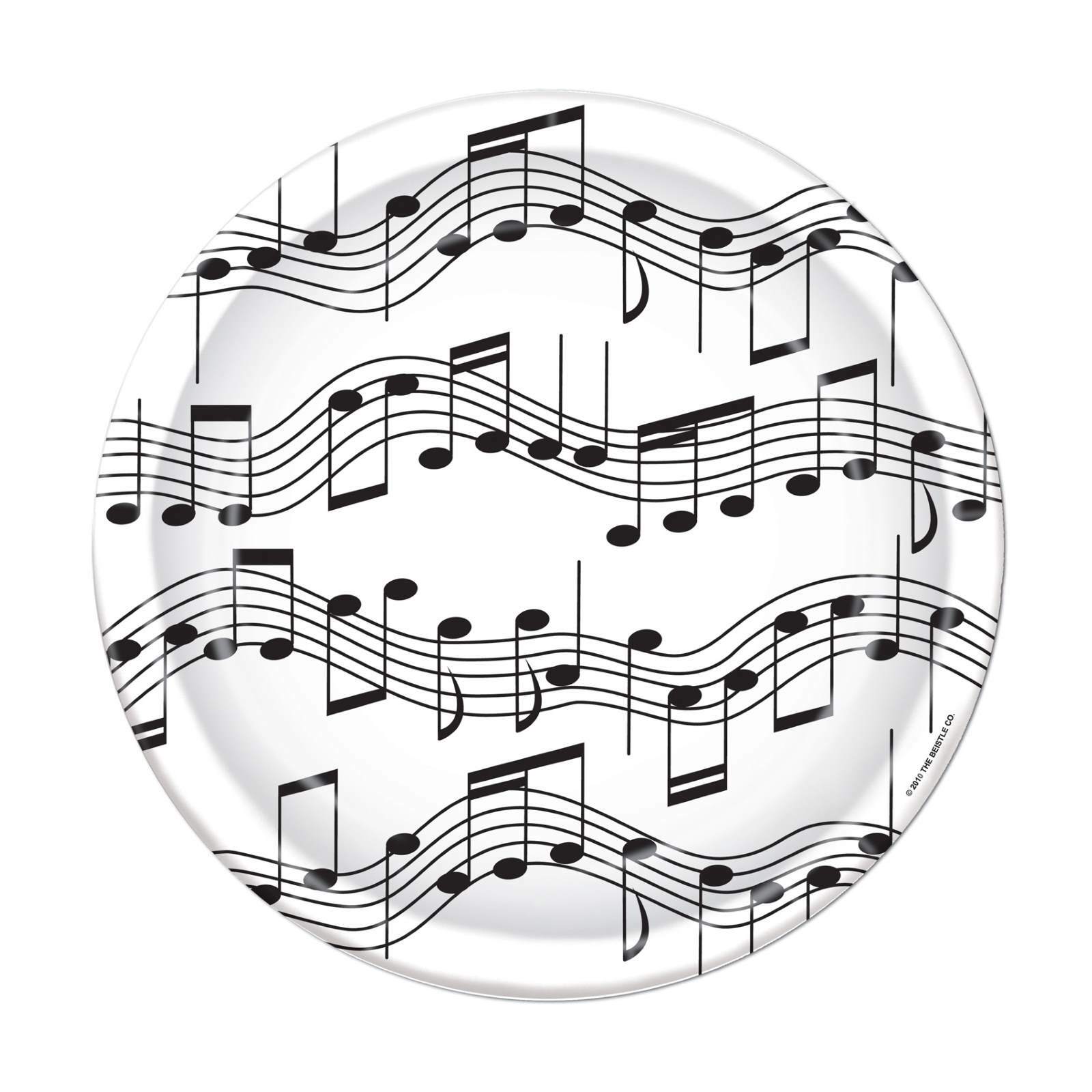 Musical Notes Small Paper Plates (Pack of 8)