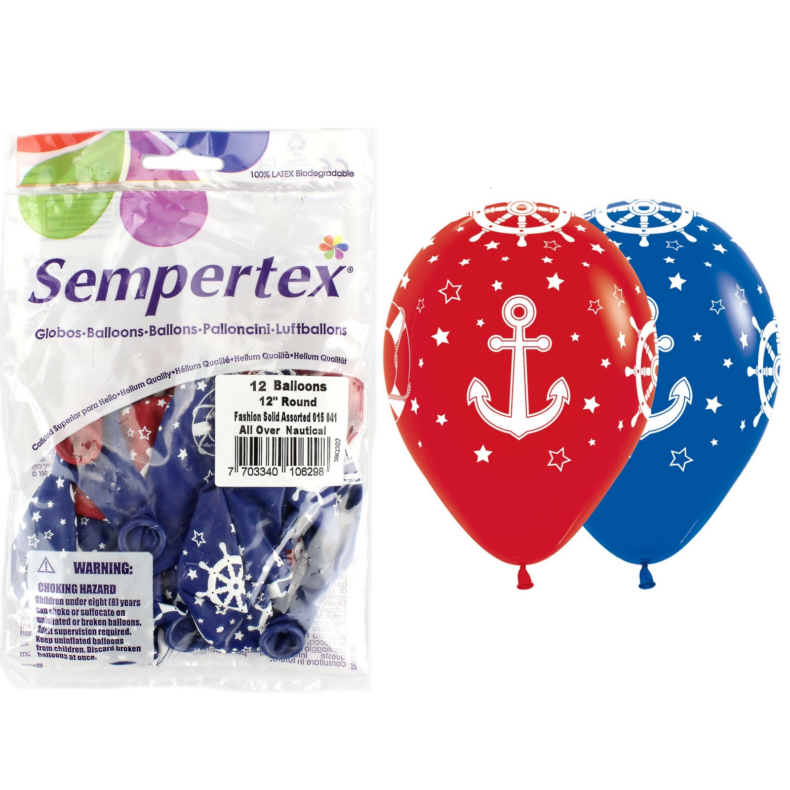 All Over Nautical Balloons (Pack of 12)