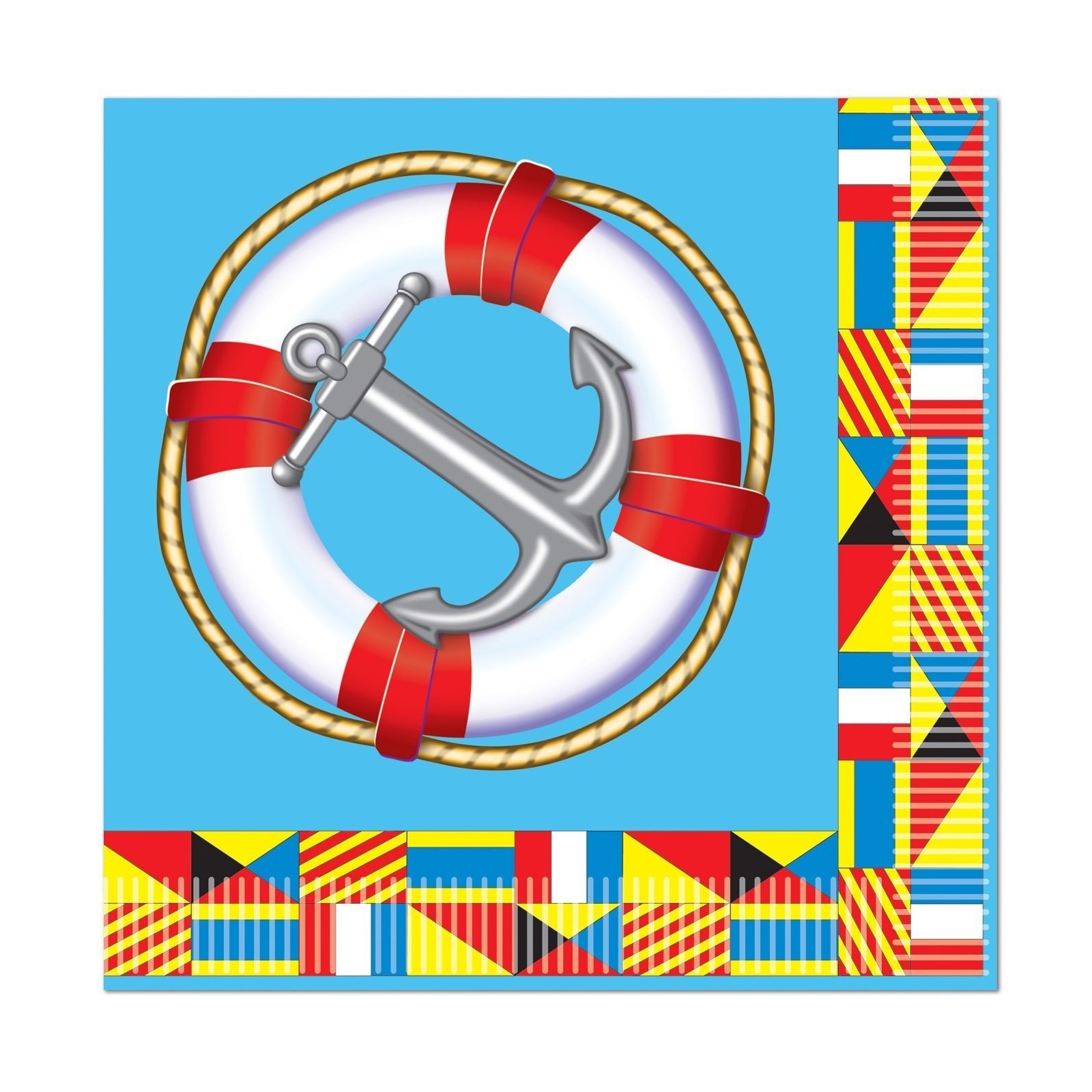 Nautical Small Paper Napkins (Pack of 16)