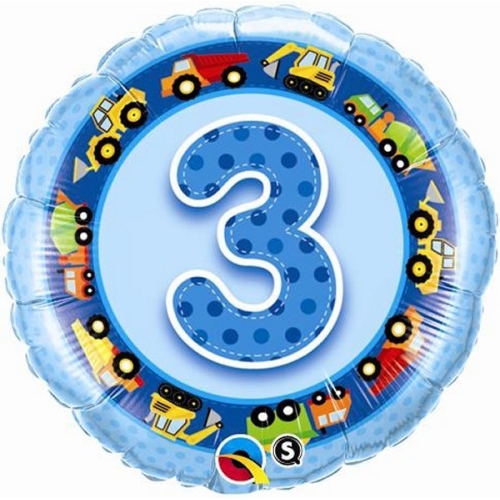 Boys 3rd Birthday Helium Balloon