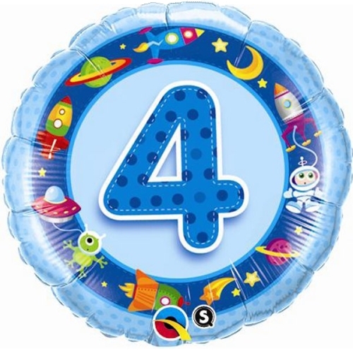 Boys 4th Birthday Helium Balloon