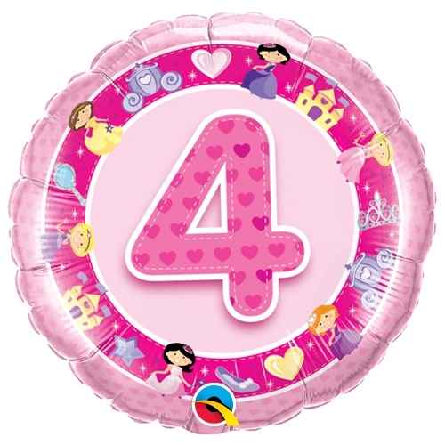 Girls 4th Birthday Helium Balloon