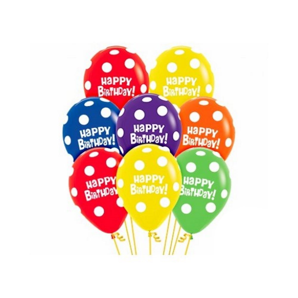 Happy Birthday Polka Dot Balloons (Pack of 50)