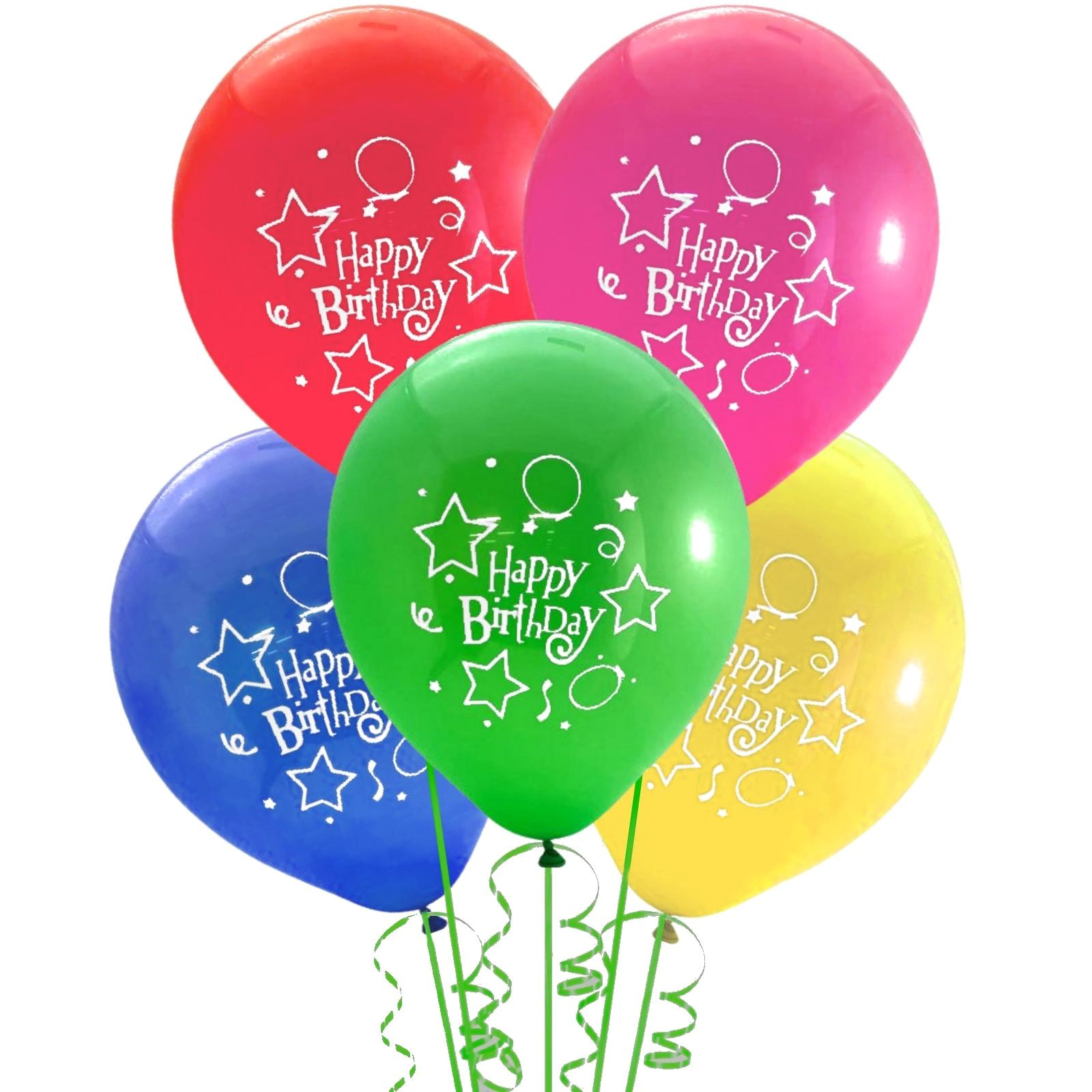 Happy Birthday Coloured Latex Balloons 25cm (Pack of 20)