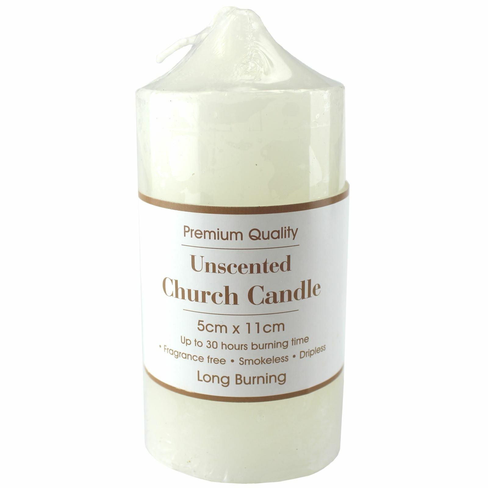 White Unscented Pillar Candle (11cm)