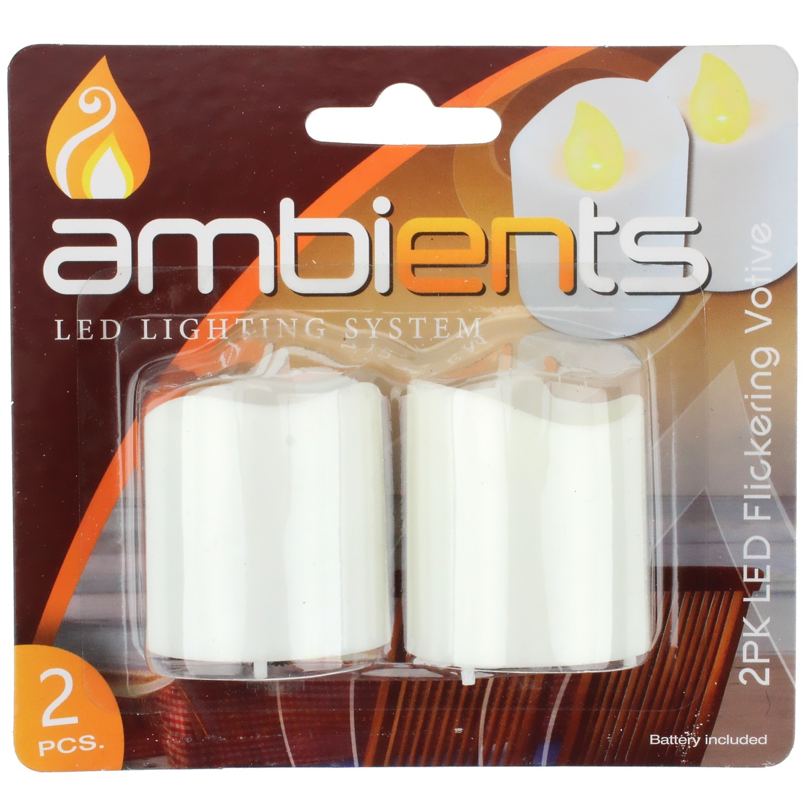 White LED Flickering Candles 4cm (Pack of 2)