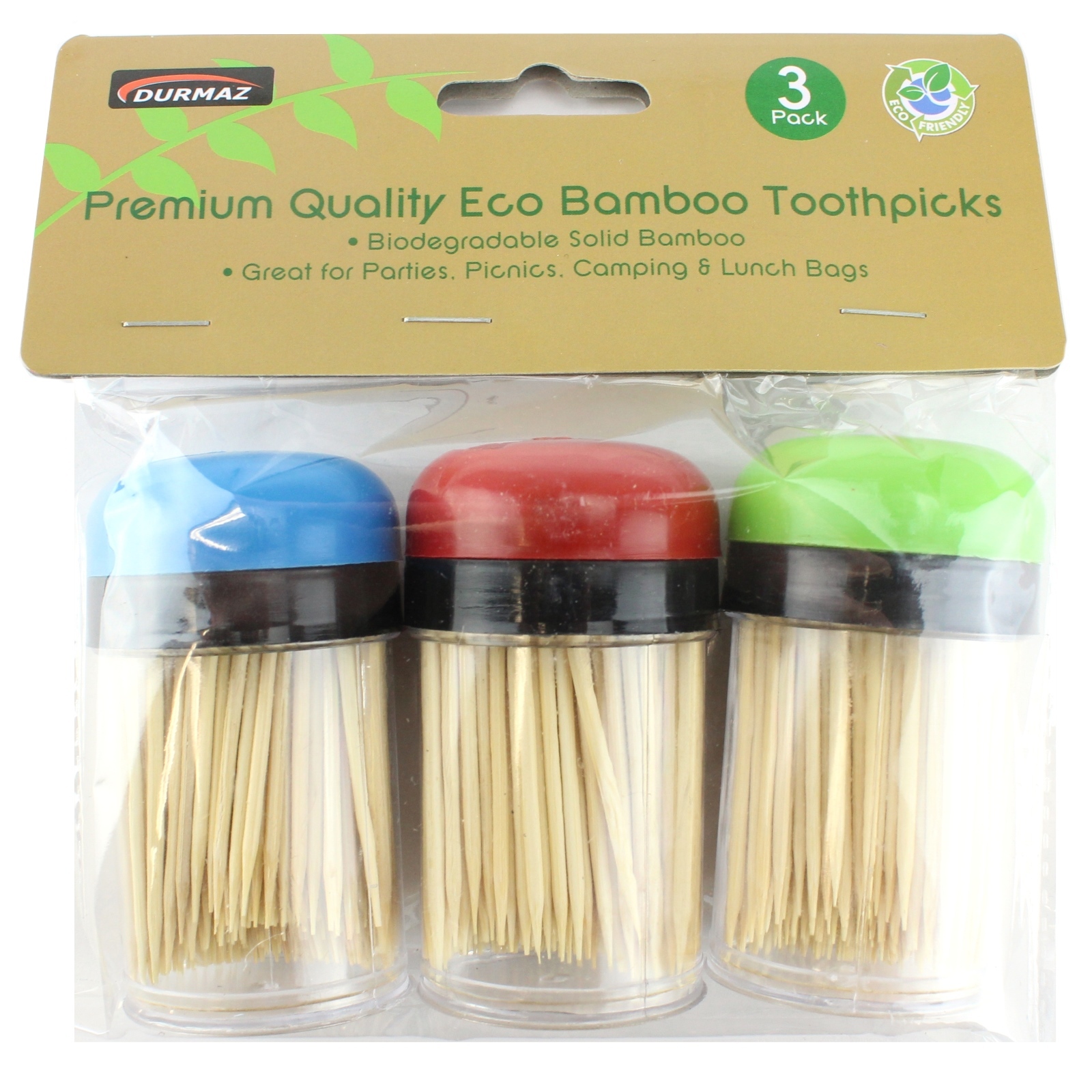 Bamboo Toothpick Dispensers (Value Pack of 3)
