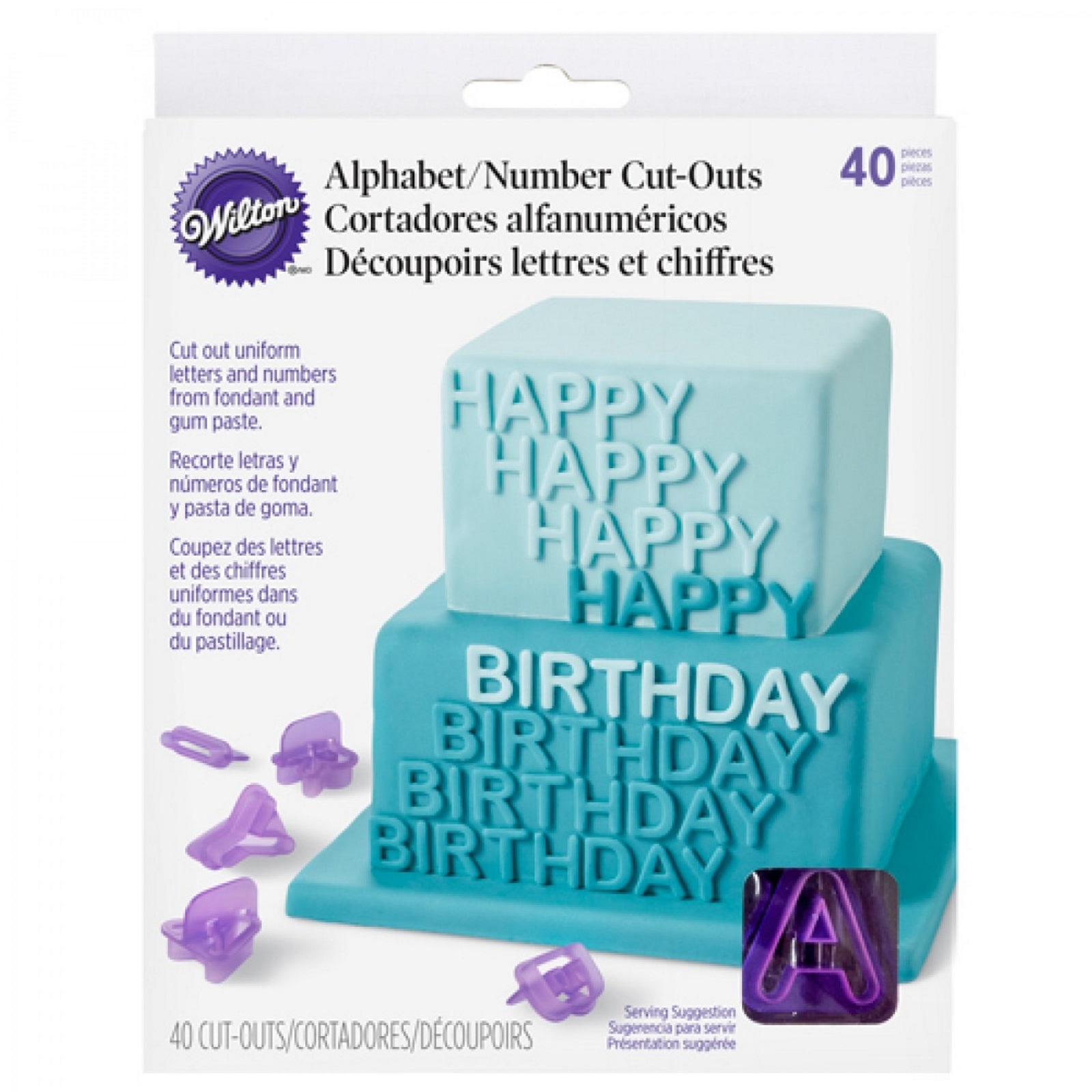 Wilton 40 Piece Alphabet & Number Cut-Outs Set