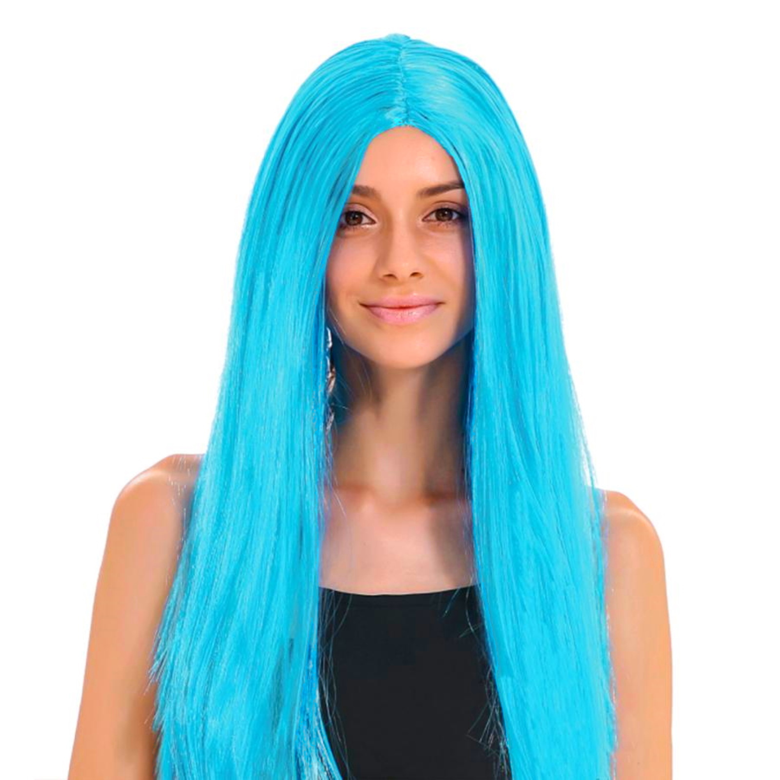 Blue wig neon best sale