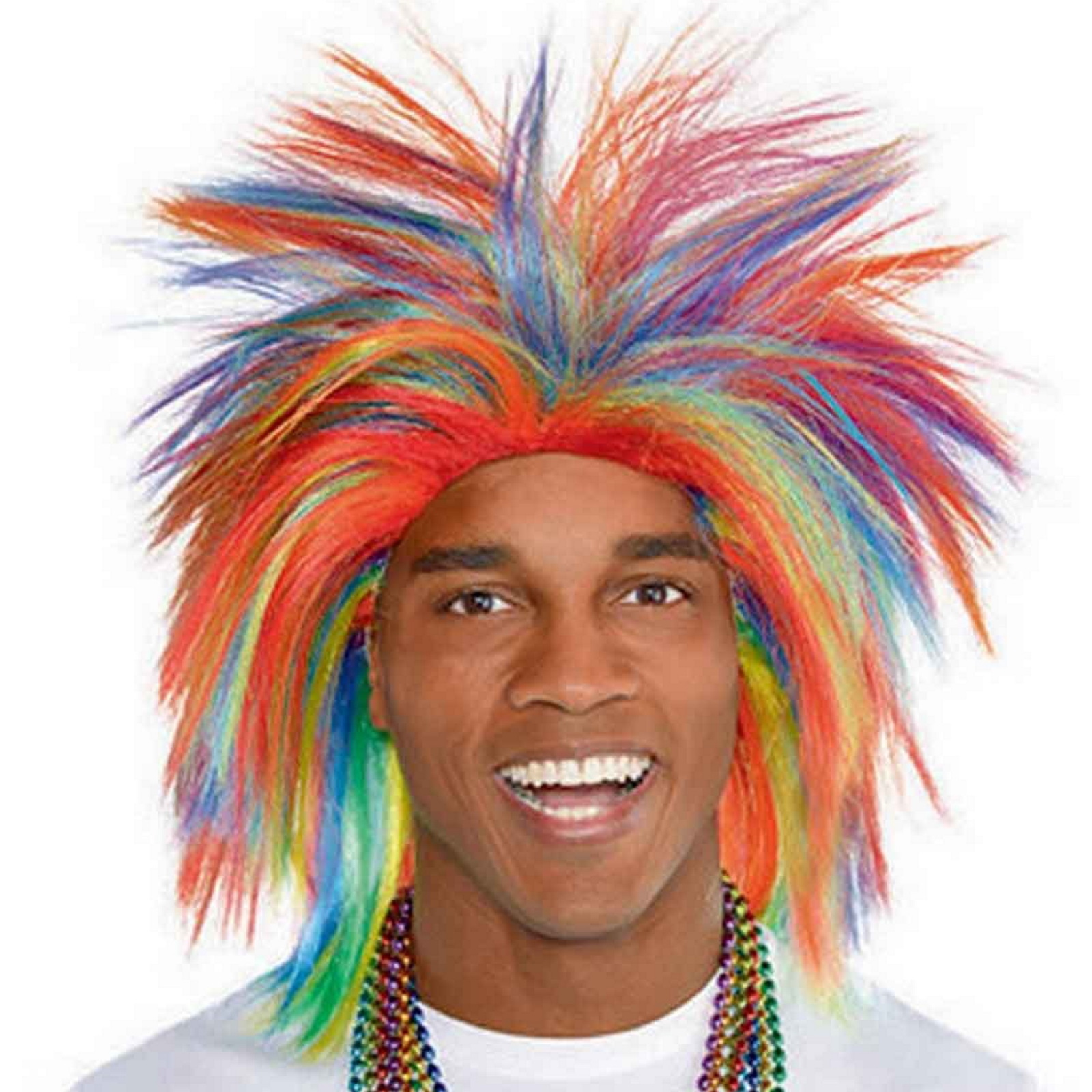 Rainbow Spiky Rocker Wig