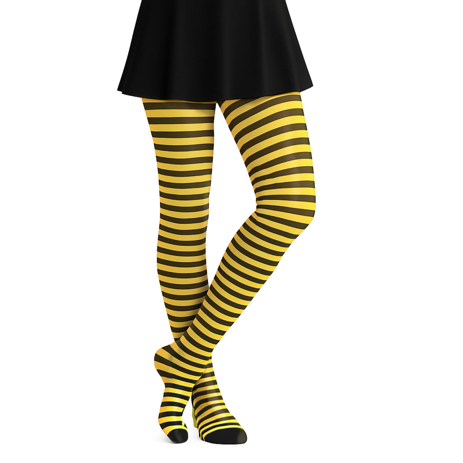 Striped Black and Yellow Adult Stockings