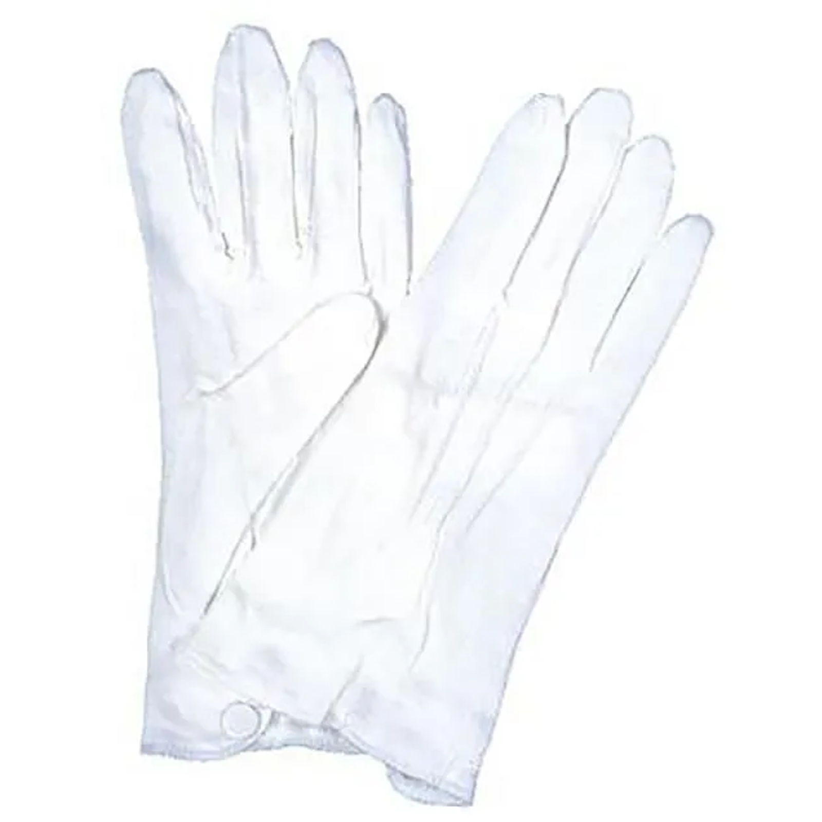 White Cotton Snap Adult Gloves Large