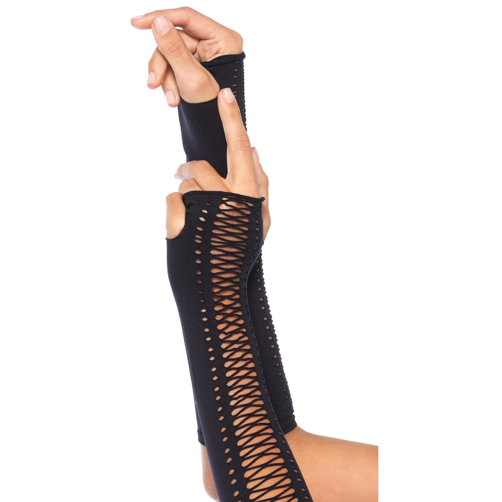 Faux Lace Up Adult Gloves