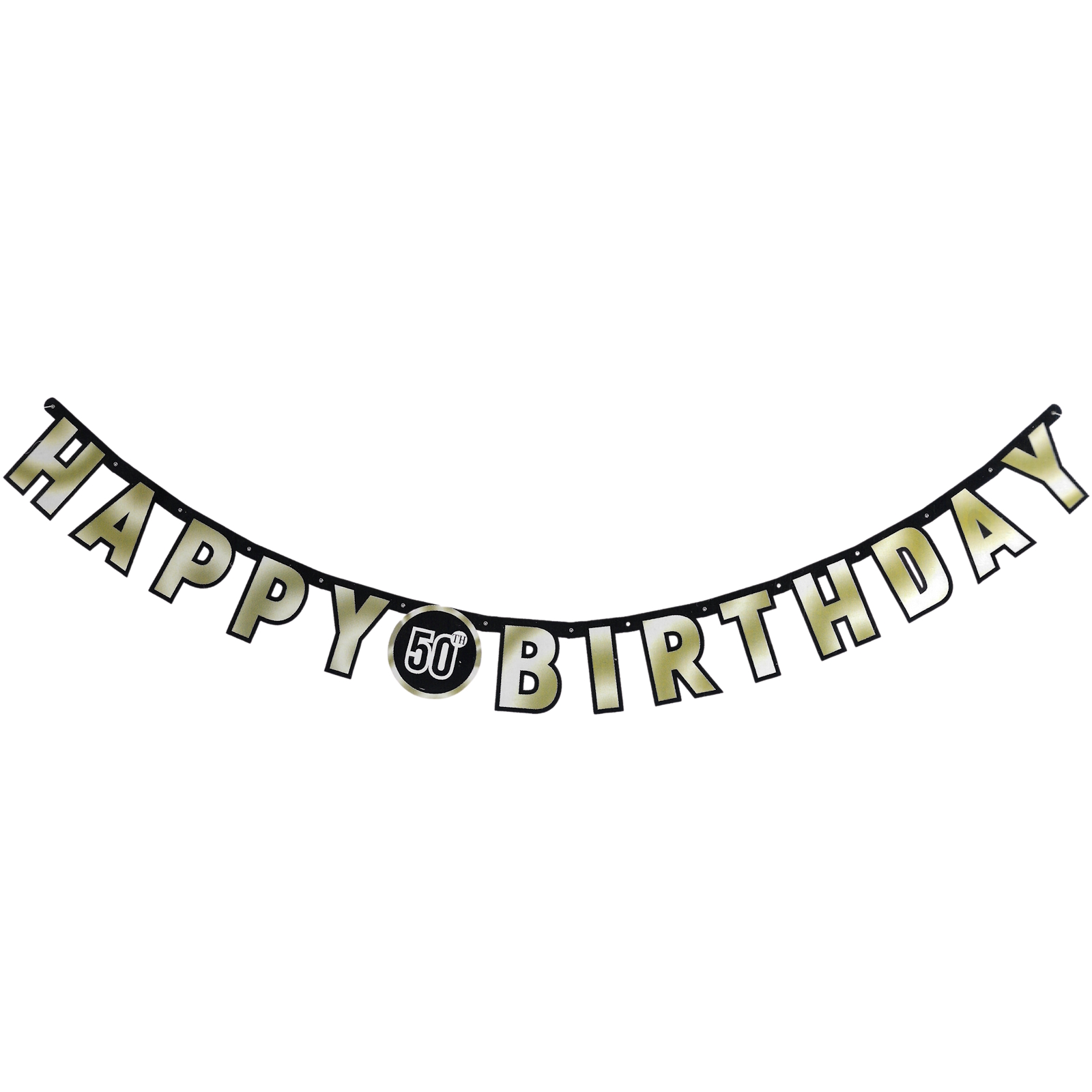 Gold and Black Happy Birthday Add an Age Banner Kit 