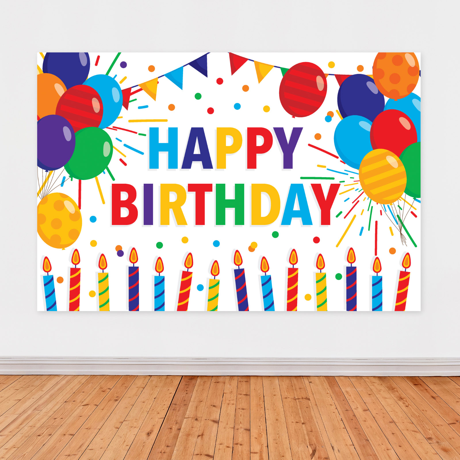 Assorted Happy Birthday Scene Setter Backdrop