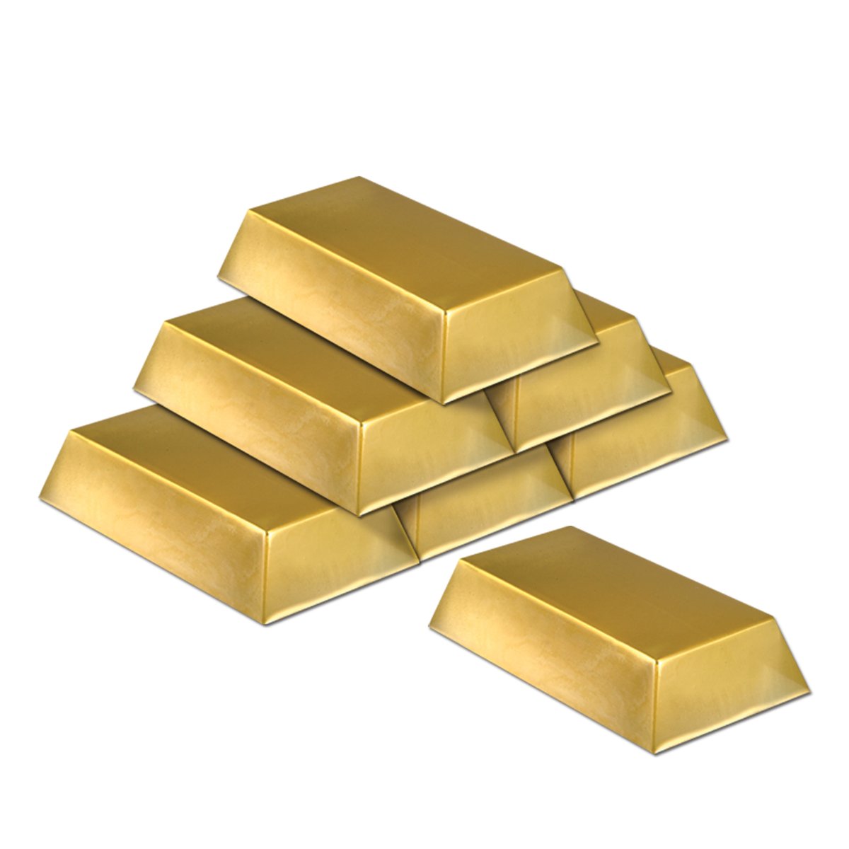 Plastic Gold Bar Decorations (Pack of 6) | Discount Party Supplies ...