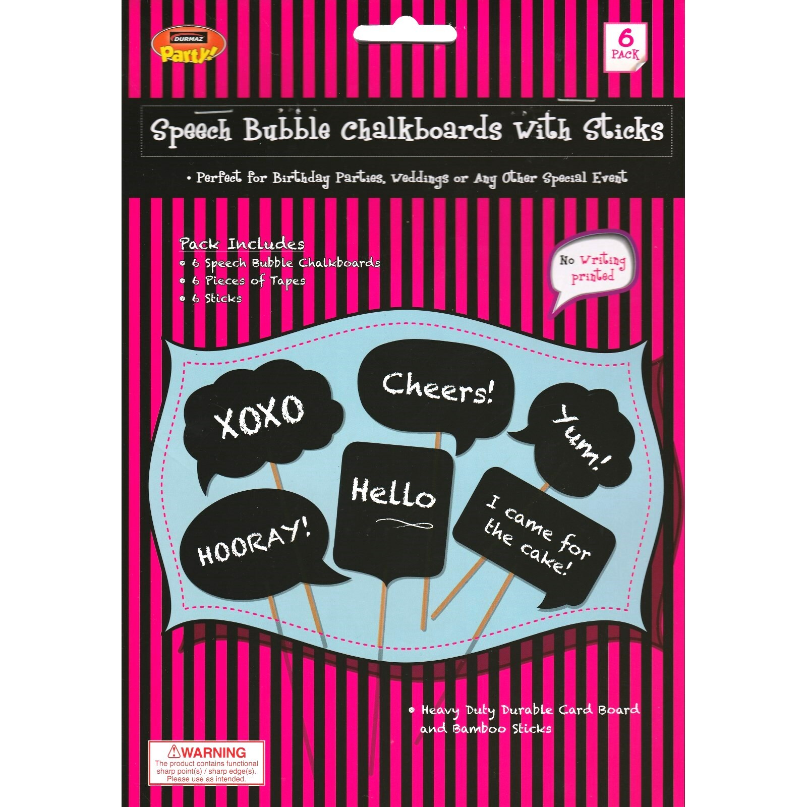 Speech Bubble Chalkboard Photo Prop Set (Pack of 6)