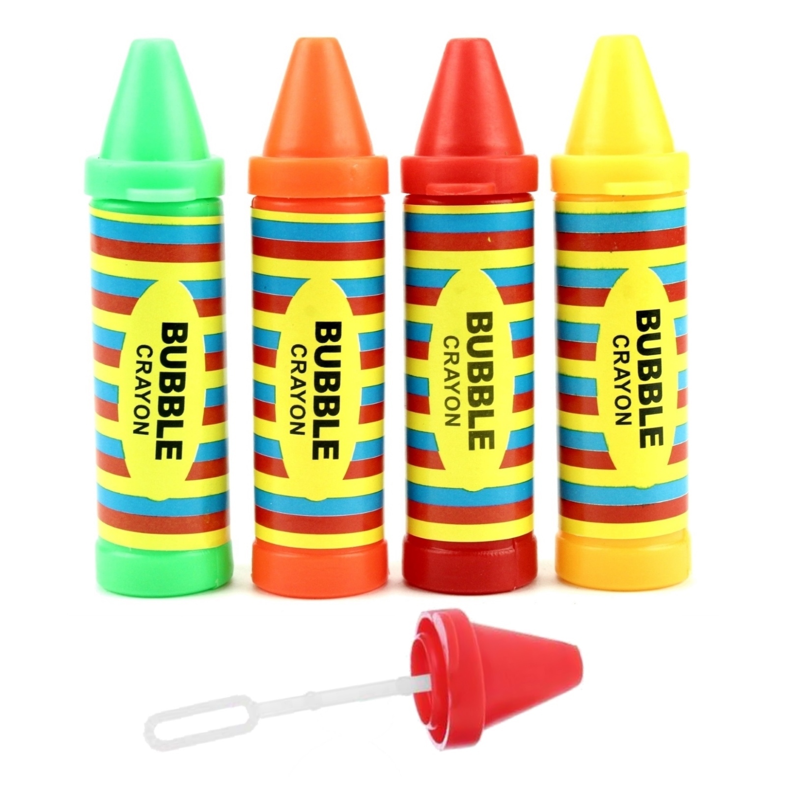 Mini Crayon Shaped Bubble Bottles (Pack of 4)