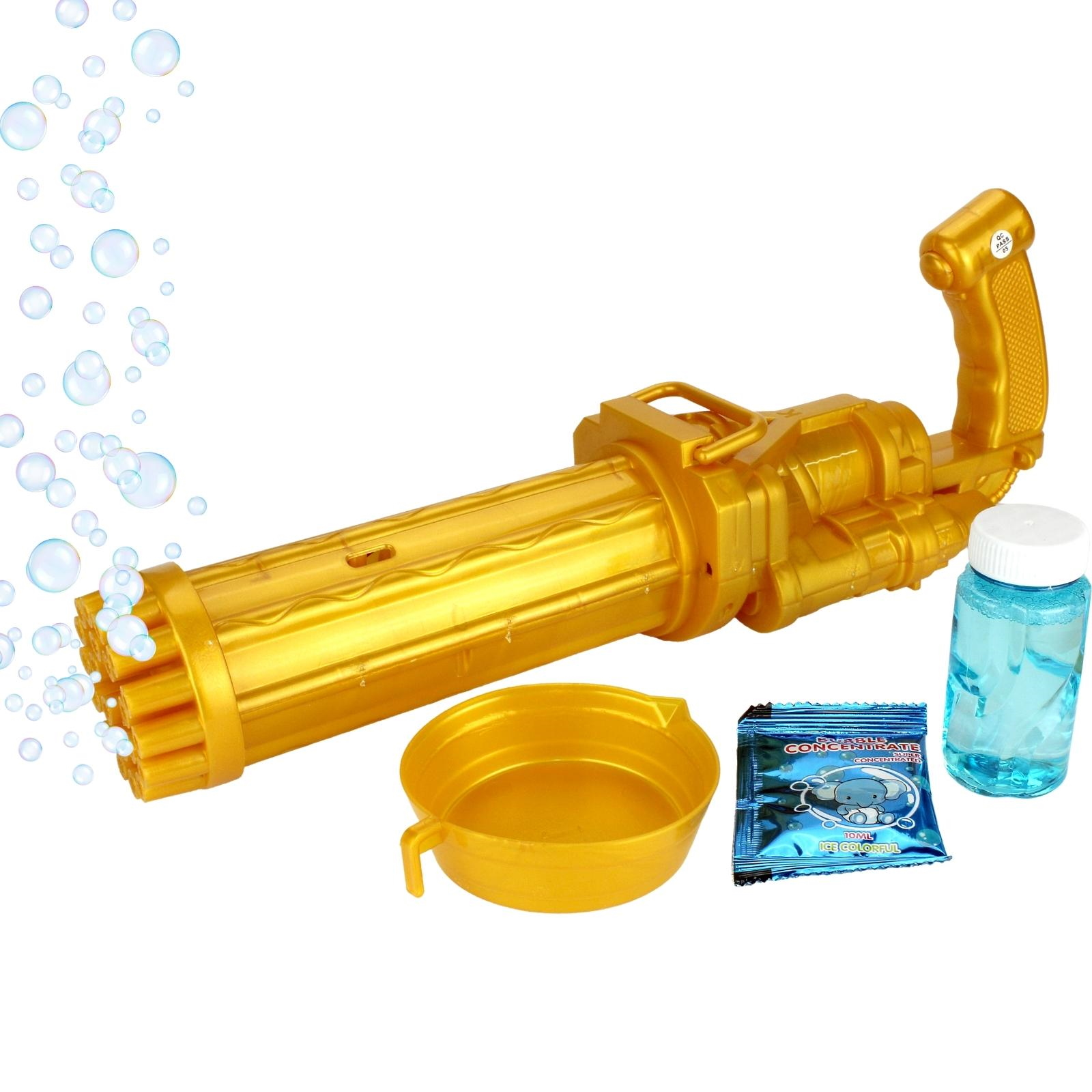Gold 21 Hole Gatling Electric Bubble Gun