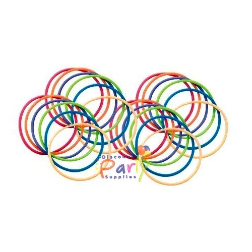 Colourful Rubber Wristband Bracelets (Pack of 24)