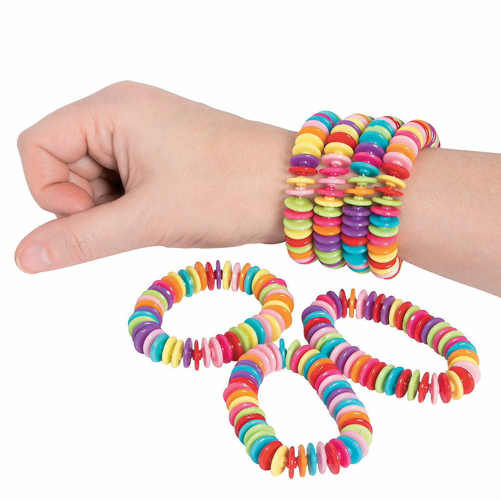 Bright Disc Bracelets (Pack of 12)