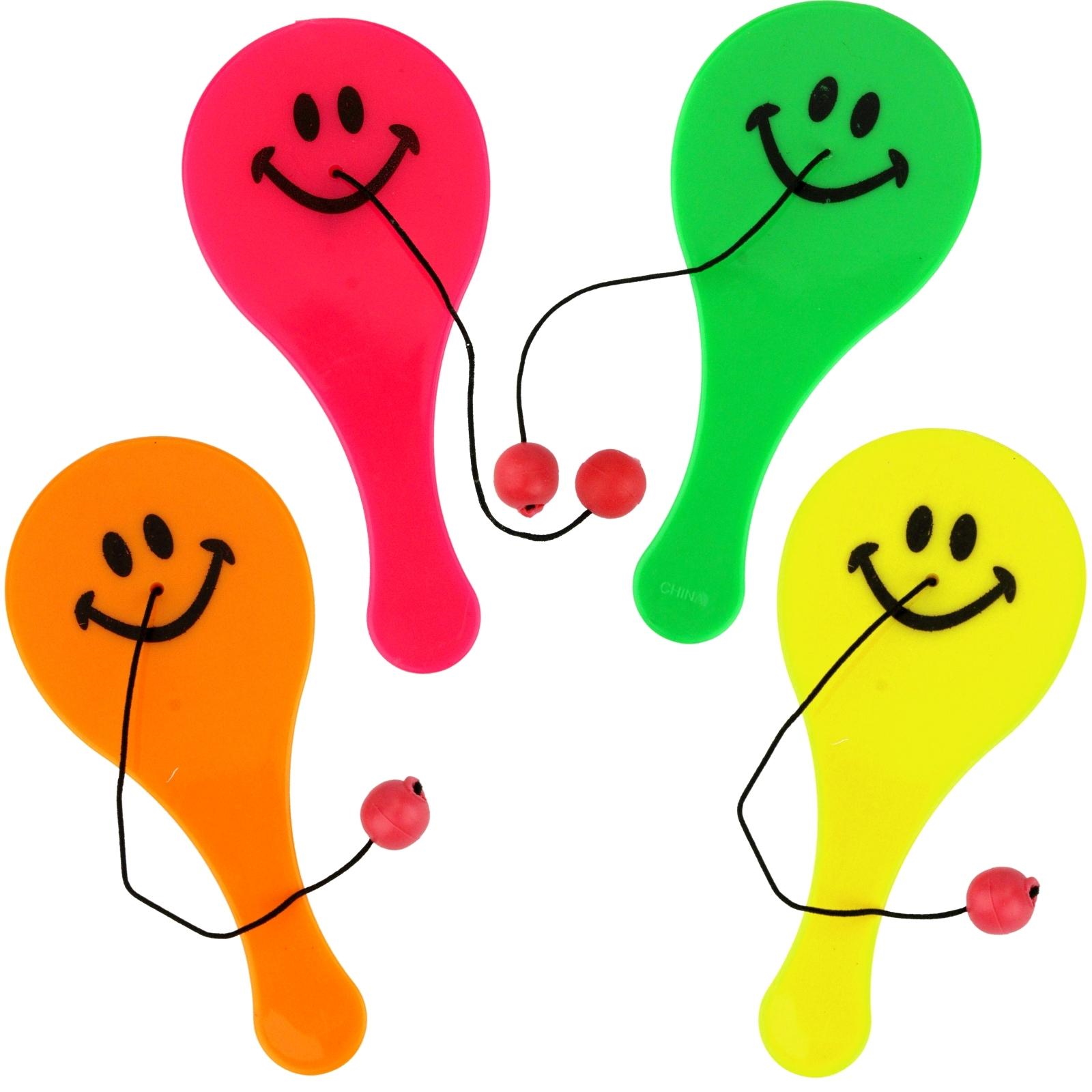 Smile Paddleball Toys (Pack 10)