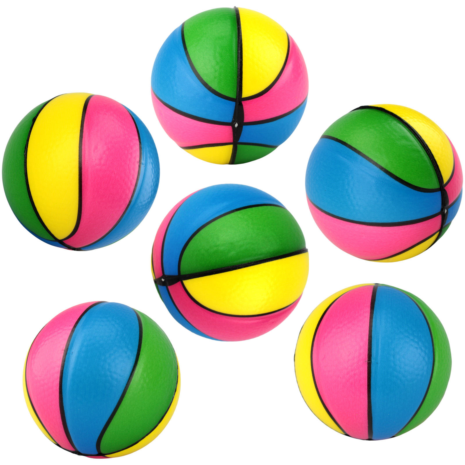 Coloured Basketball Foam Balls (Pack of 6) 