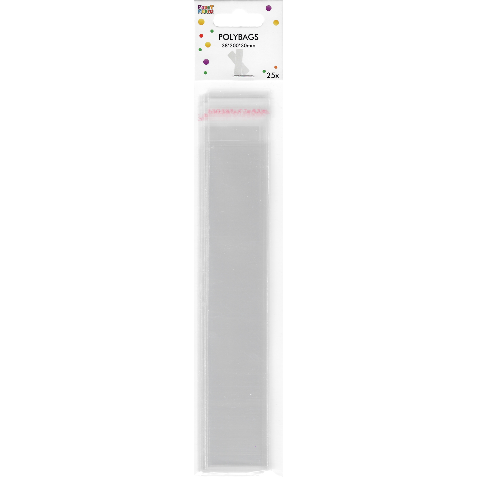 Clear Cellophane Polybag Treat Tubes 3.8cm x 20cm (Pack of 25)