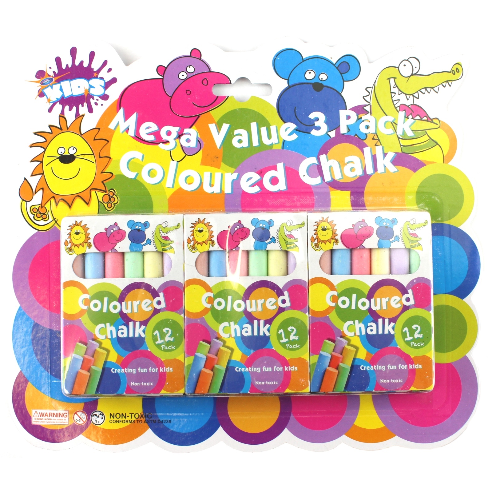 Kids Boxed Coloured Chalk (Pack of 3)
