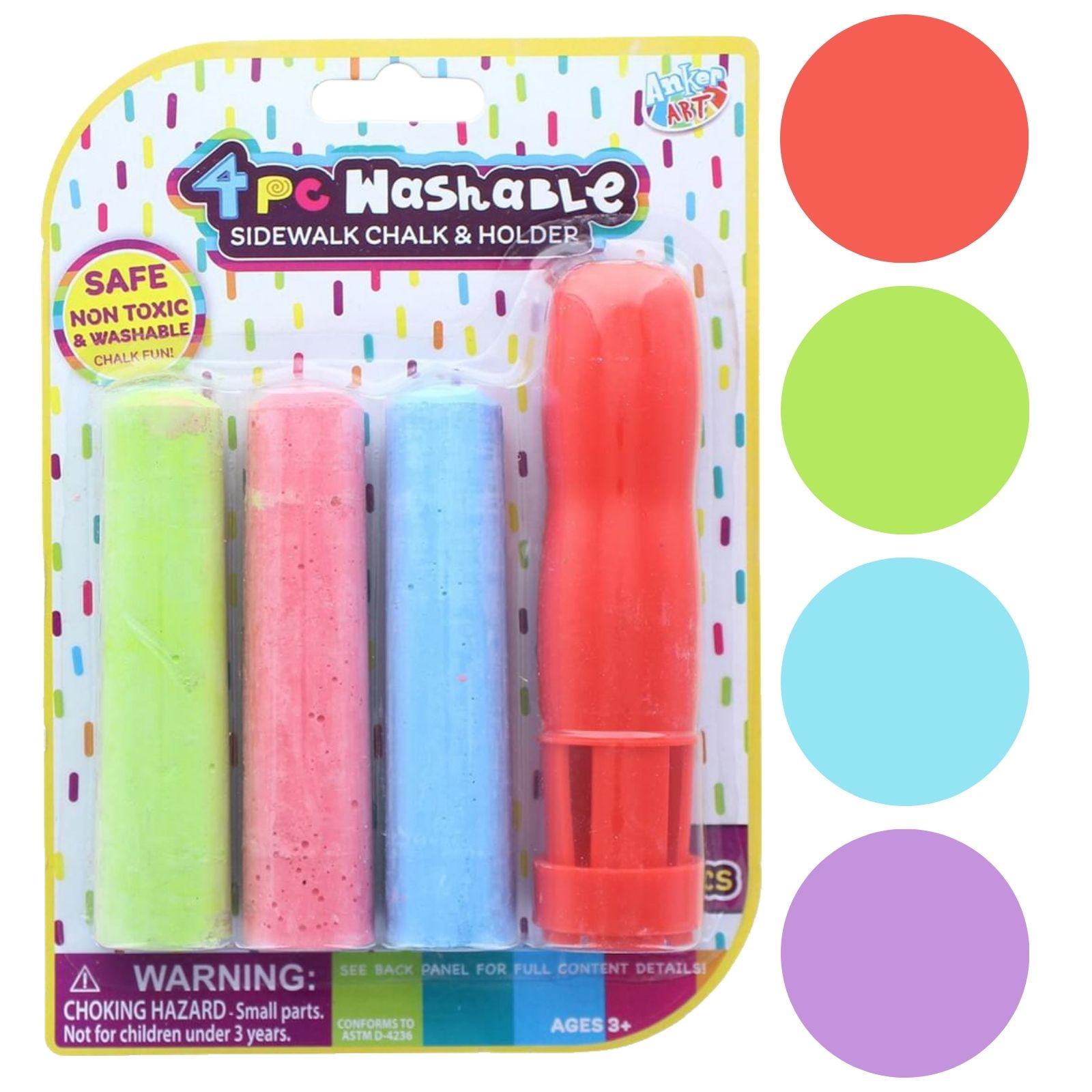Coloured Sidewalk Chalk & Holder Set