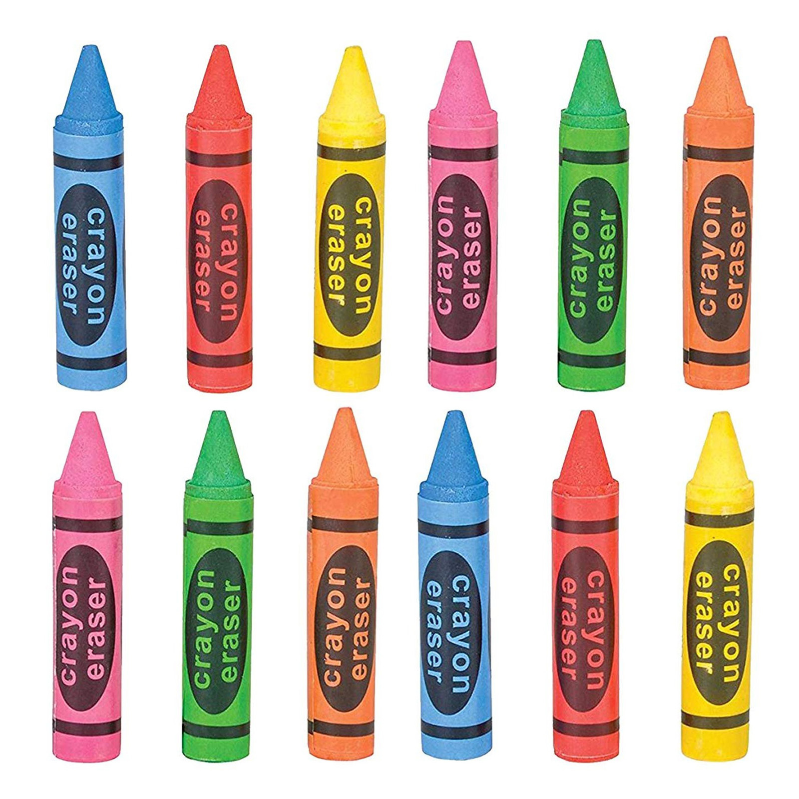 Crayon Shaped Erasers (Pack of 36)