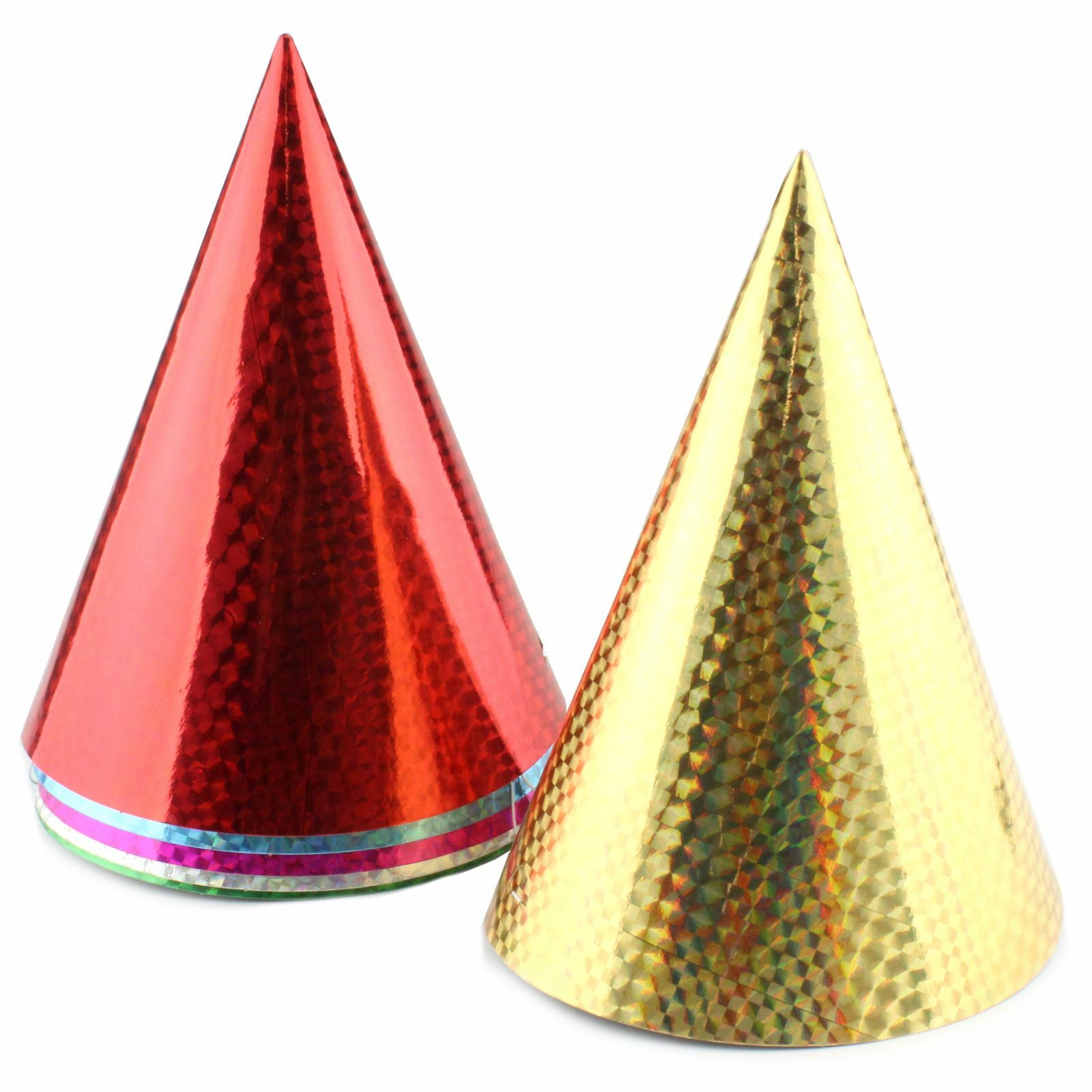Coloured Laser Foil Party Hats (Pack of 6)