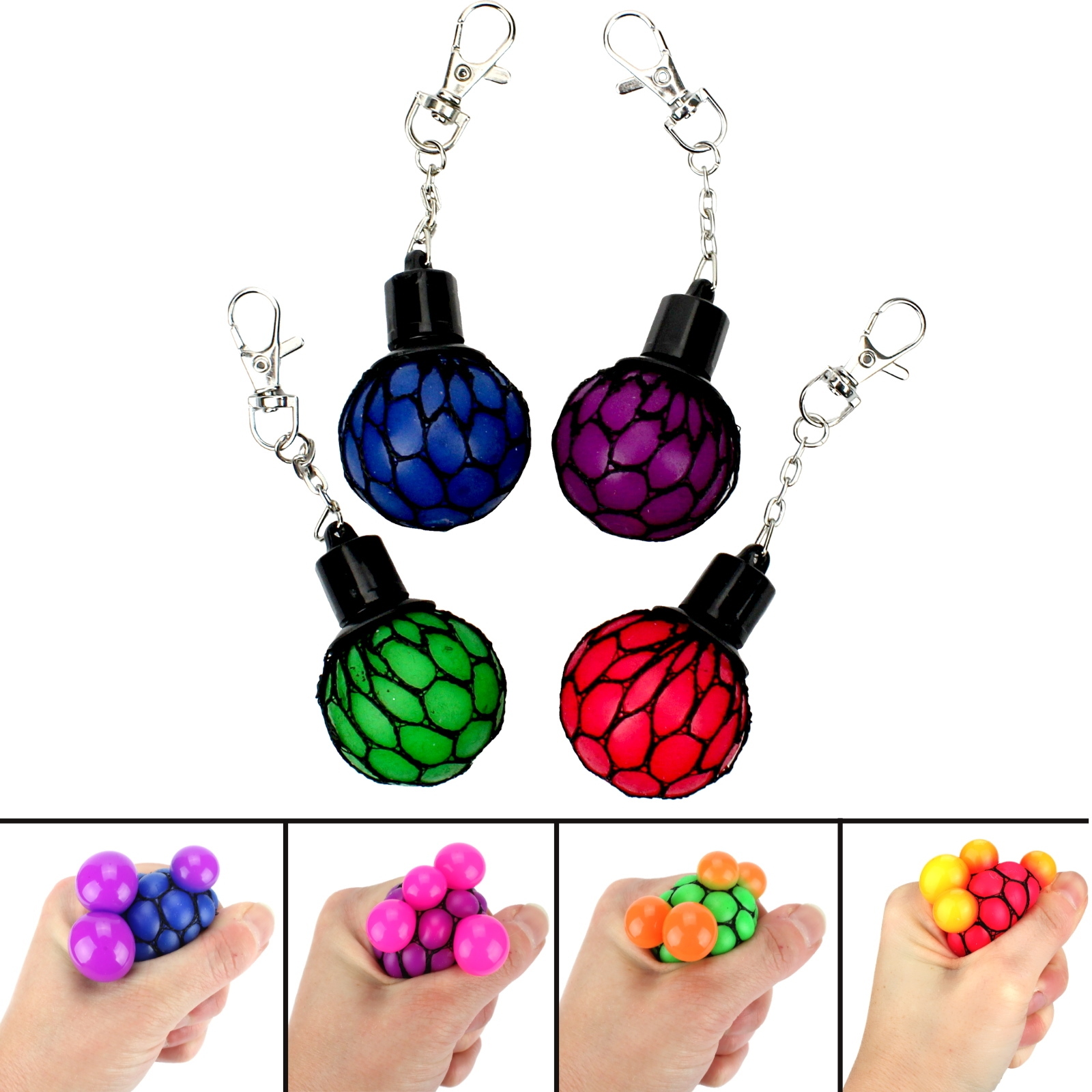 Mesh Squishy Ball Keyring