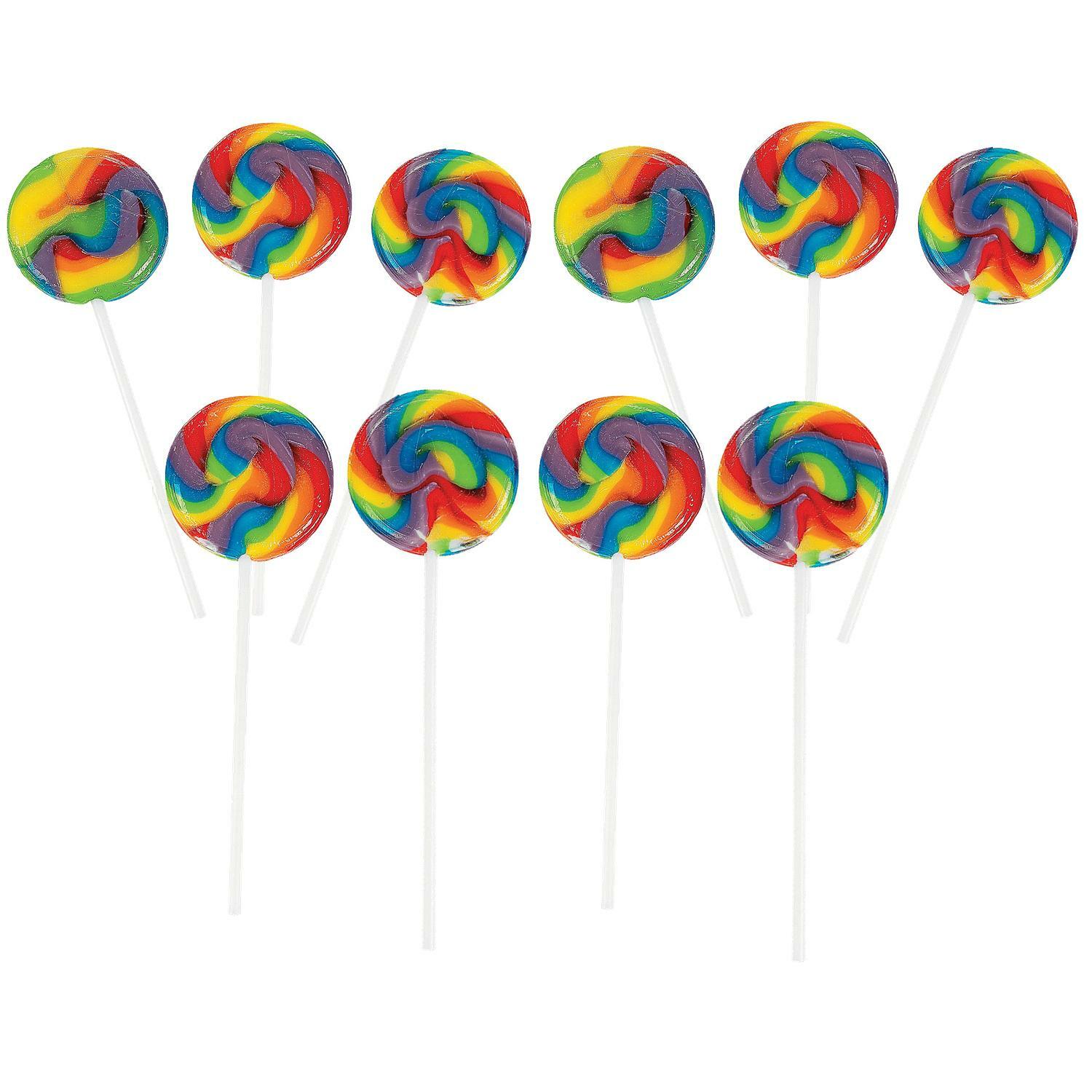 Rainbow Swirl Mini Lollipops (Pack of 10)
