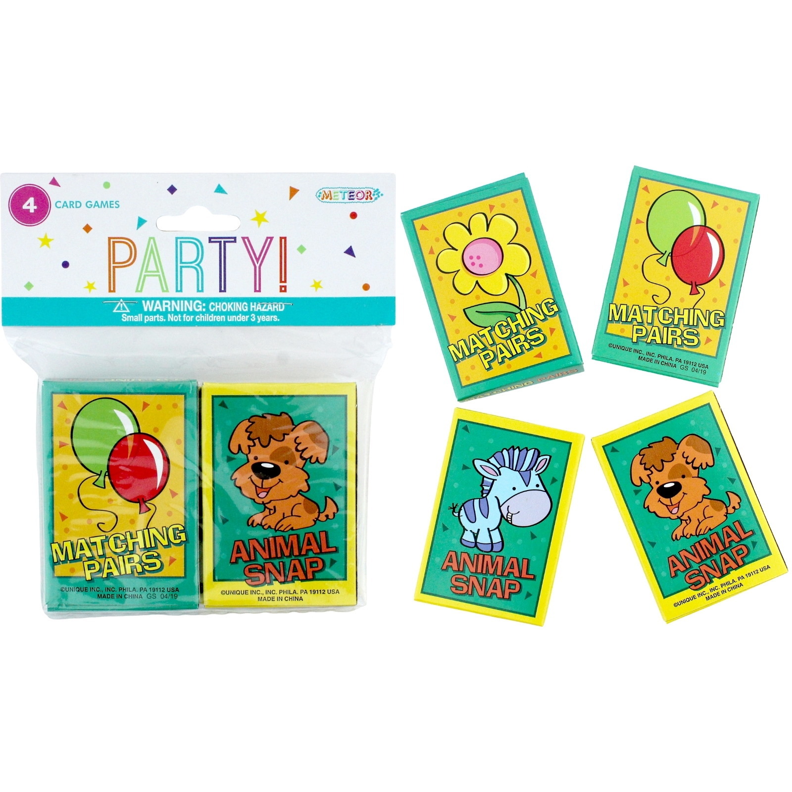 Assorted Boxed Memory Card Games (Pack of 4) Party Bag Fillers
