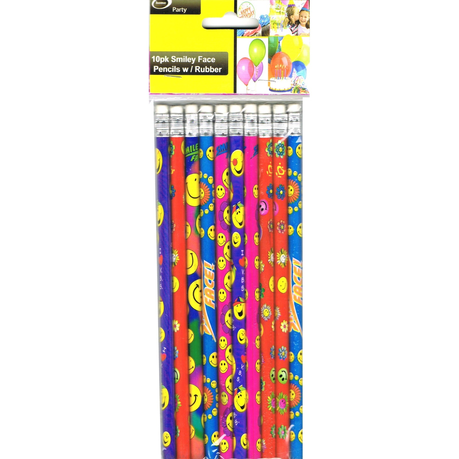 Smiley Face Pencils (Pack of 10)