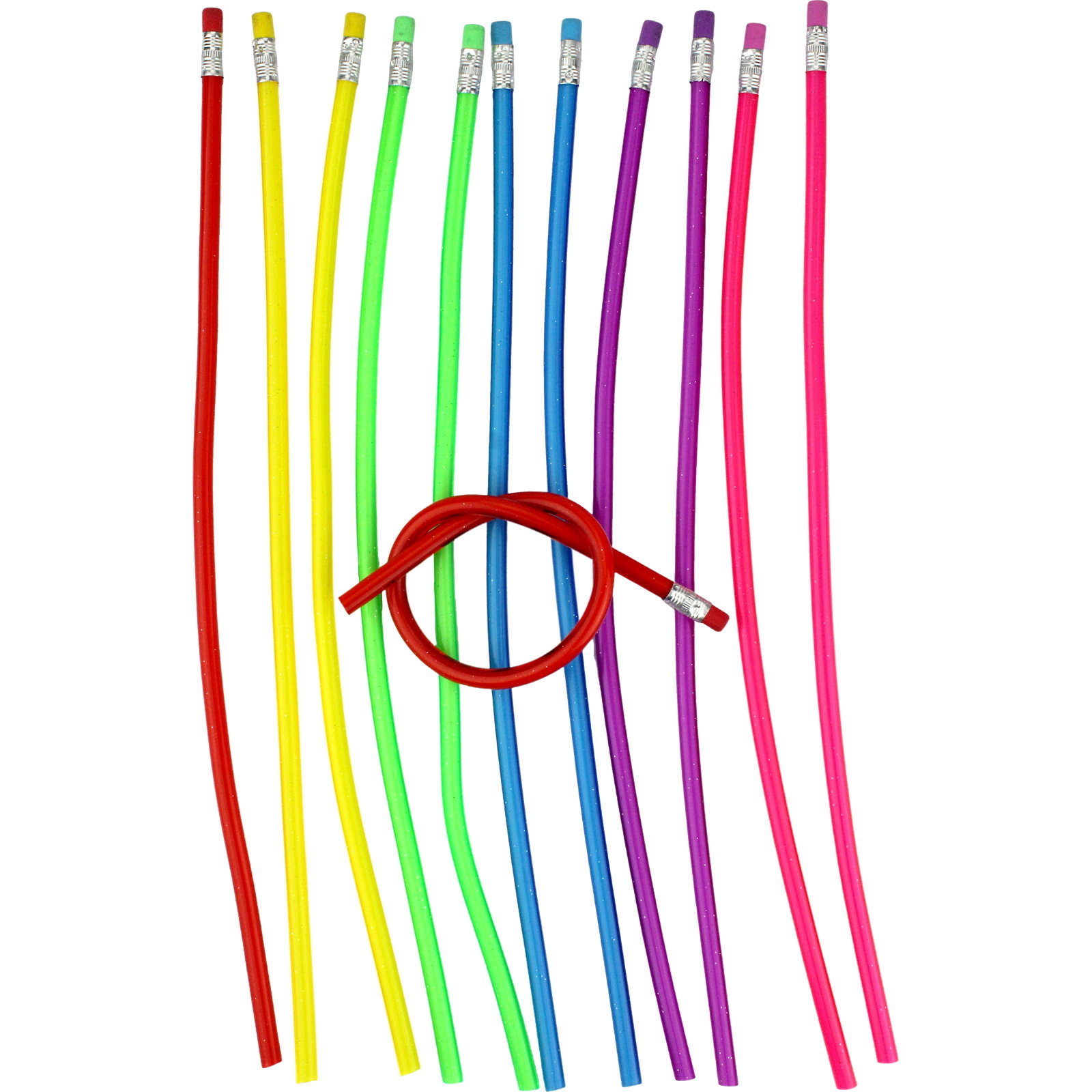 Flexible Colourful 33cm Pencils (Pack of 12)